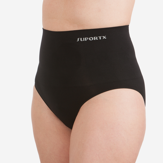 Model wearing Suportx Breathable Briefs - An Ostomy underwear designed to provide the funcationality of an ostomy belt within the shape of an underwear.