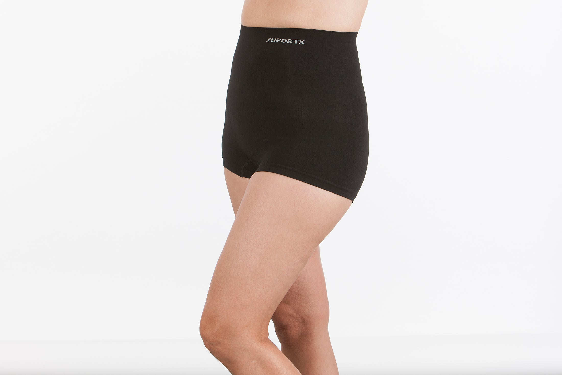 Model wearing Suportx Breathable Briefs - An Ostomy underwear designed to provide the funcationality of an ostomy belt within the shape of an underwear. 